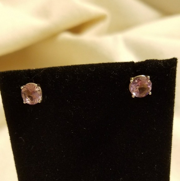 Amethyst earrings set in 925 sterling silver - Picture 4 of 4